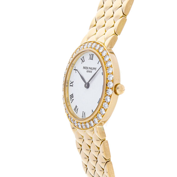 Yellow Gold Ladies Replica Patek Philippe Calatrava 4820/1j Dial White