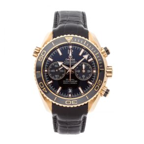 Rose Gold Fake Omega Seamaster Planet Ocean Chronograph 232.63.46.51.01.001 Dial Black